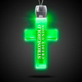 24" Green Cross Light-Up Pendant Necklace